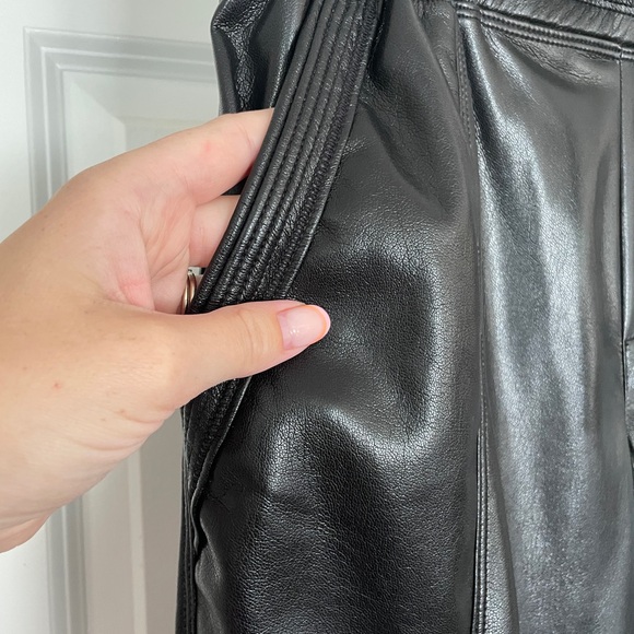 Melissa Nepton Kaja Black Vegan Leather Joggers - Picture 5 of 10